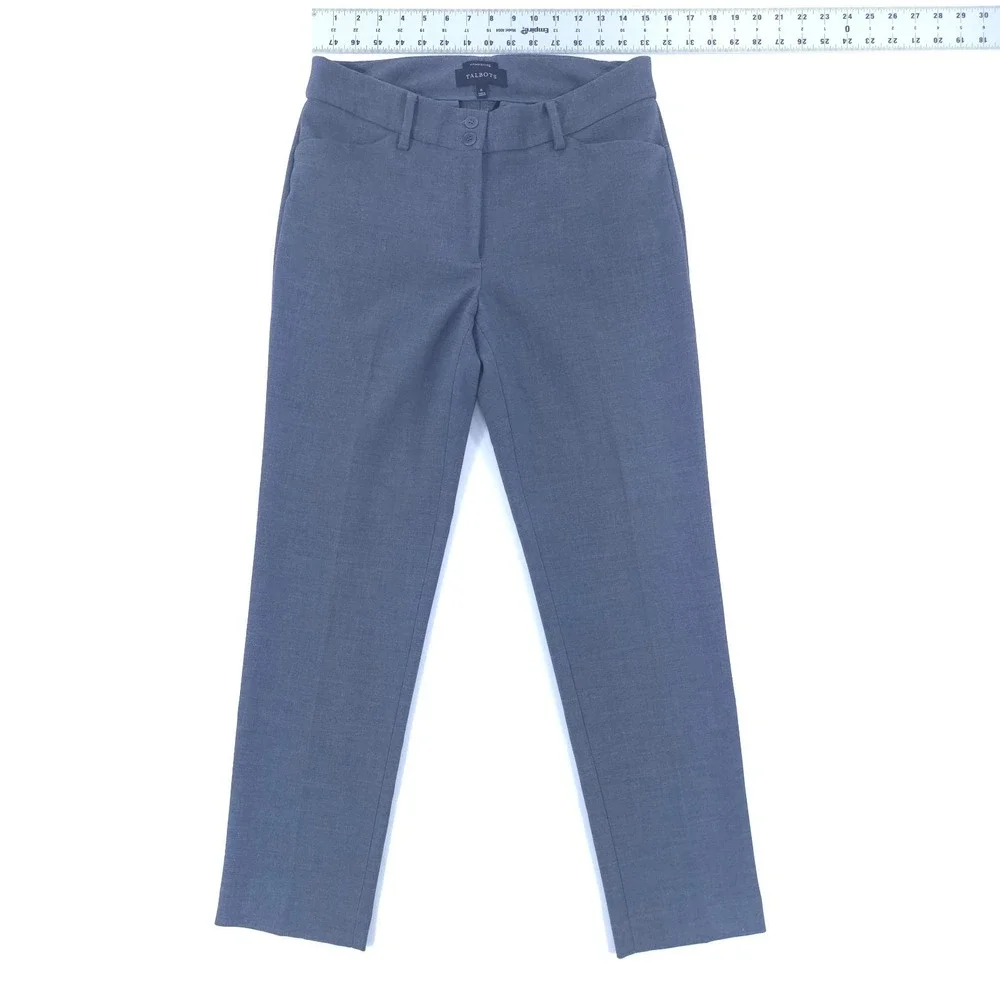 Talbots Women Dress Pants‎ Hampshire Ankle 6 Blue Grey Career Trousers